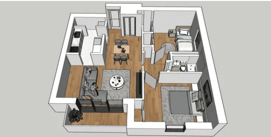 2 Bedroom — Premiere floor plan at Executive House Apartments