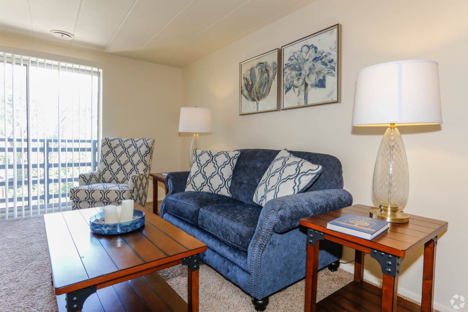Living Room at Executive House Apartments